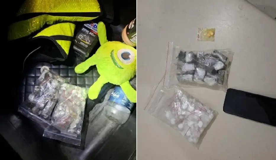 Motociclista cai, é socorrido e acaba preso com mais de 80 porções de drogas
