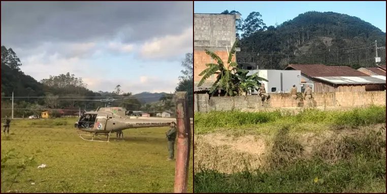 Suspeito tenta fugir, mas é preso com apoio do Águia em Guabiruba