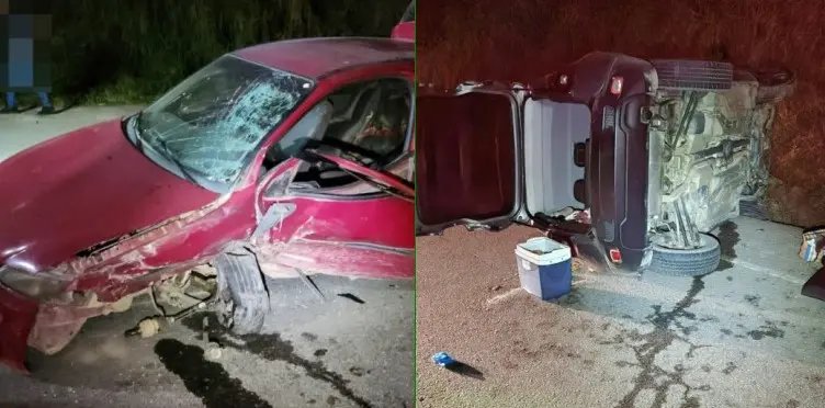 Colisão frontal deixa dois feridos na SC-108 em São João Batista