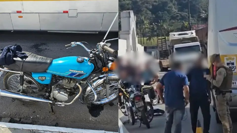 Idoso morre após colisão entre moto e ônibus escolar em Itajaí