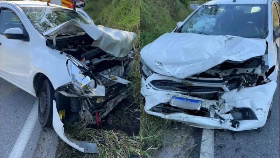 Colisão entre veículos deixa feridos na SC-108, entre Brusque e São João Batista