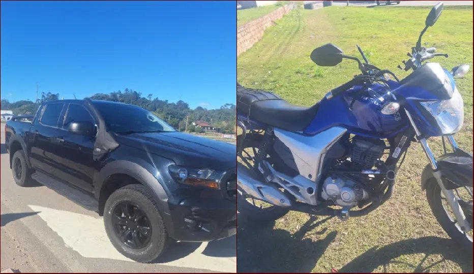 Motociclista sofre ferimentos leves após colisão com caminhonete na Antônio Heil