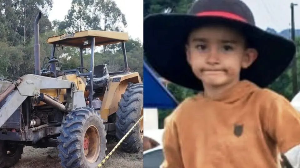 Menino de 5 anos morre atropelado por trator conduzido pelo pai 