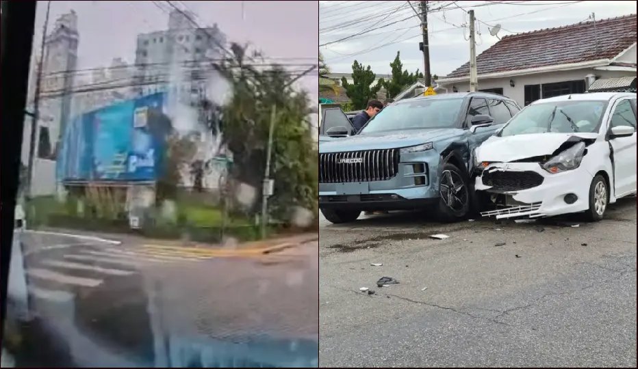 (VÍDEO) Colisão entre dois veículos é registrado em Brusque