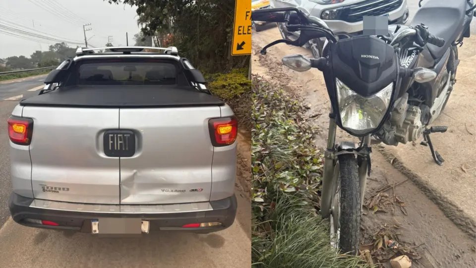 Rapaz fica gravemente ferido em colisão traseira na SC-412