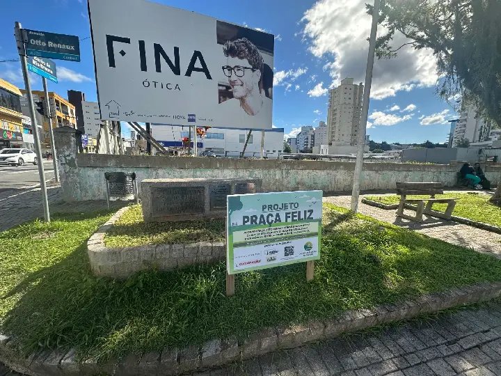 Praça Otto Renaux será revitalizada com arte e iluminação especial