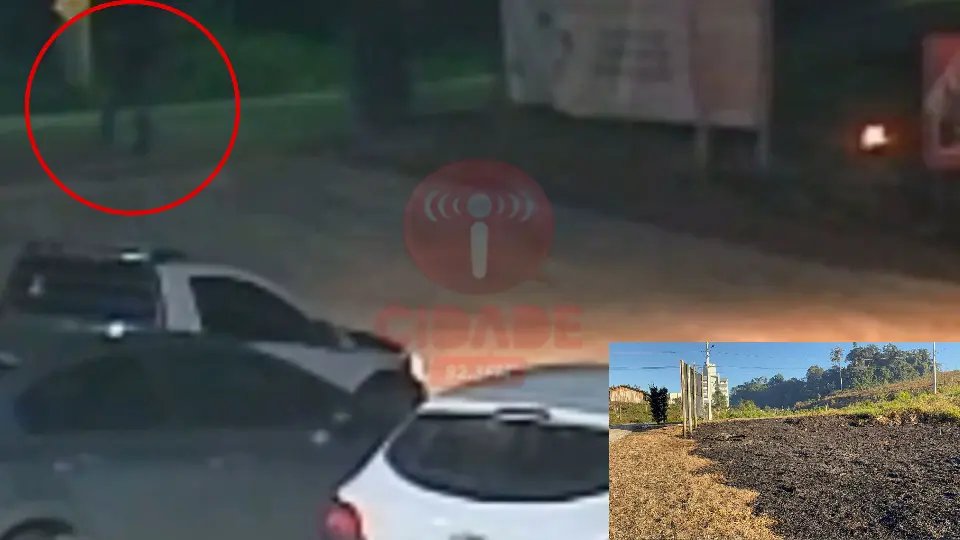 (VÍDEO) Homem coloca fogo em vegetação no Dom Joaquim