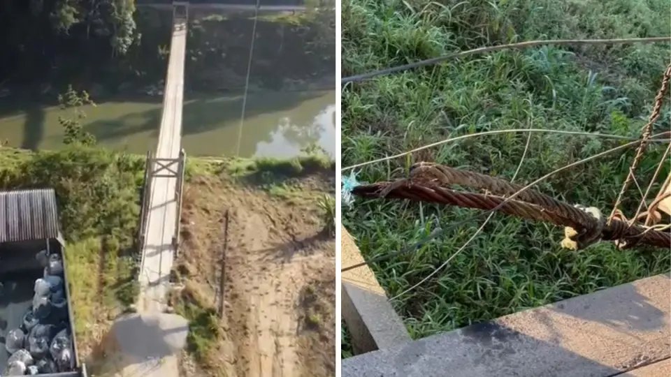 (VÍDEO) Reportagem mostra situação da ponte pênsil na Cristalina