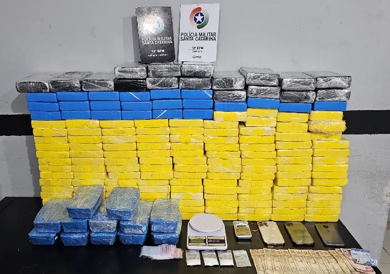 PM apreende droga avaliada em mais de R$ 3,5 milhões em SC