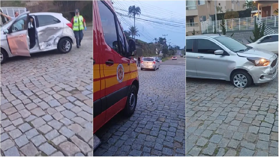 Dois Ford Ka colidem no Maluche e acidente deixa ferido