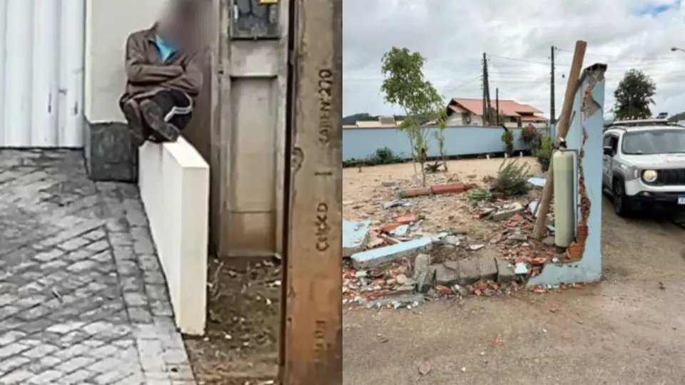 "Soneca": motorista derruba muro e é encontrado de maneira inusitada