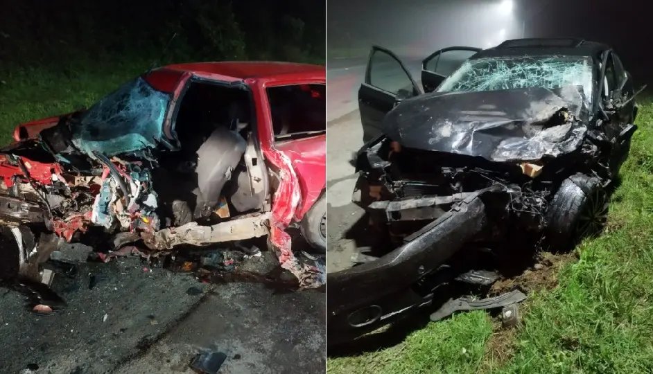 Colisão frontal tira a vida de jovem de 19 anos e fere outros três