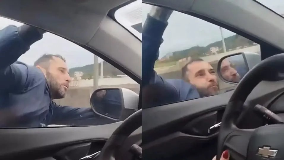 (VÍDEO) Mulher é atacada dentro do carro em Itajaí, mas consegue fugir de criminoso