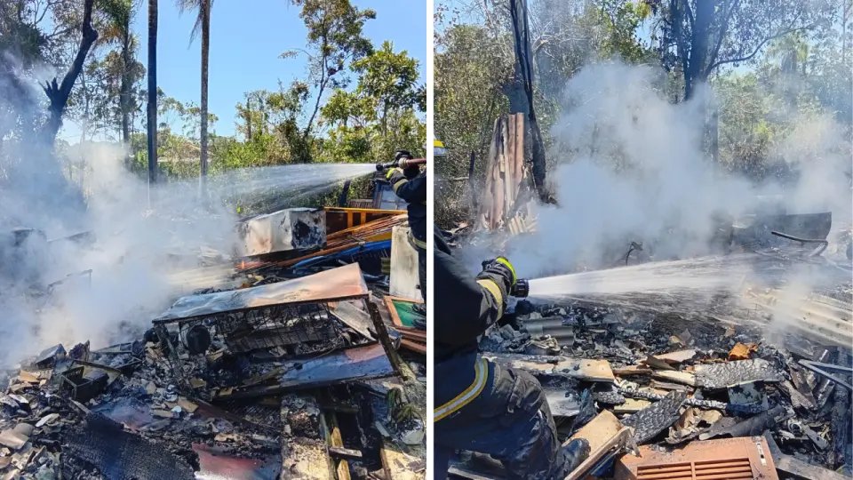 Na luta contra as chamas, bombeiros descobrem segredo na casa