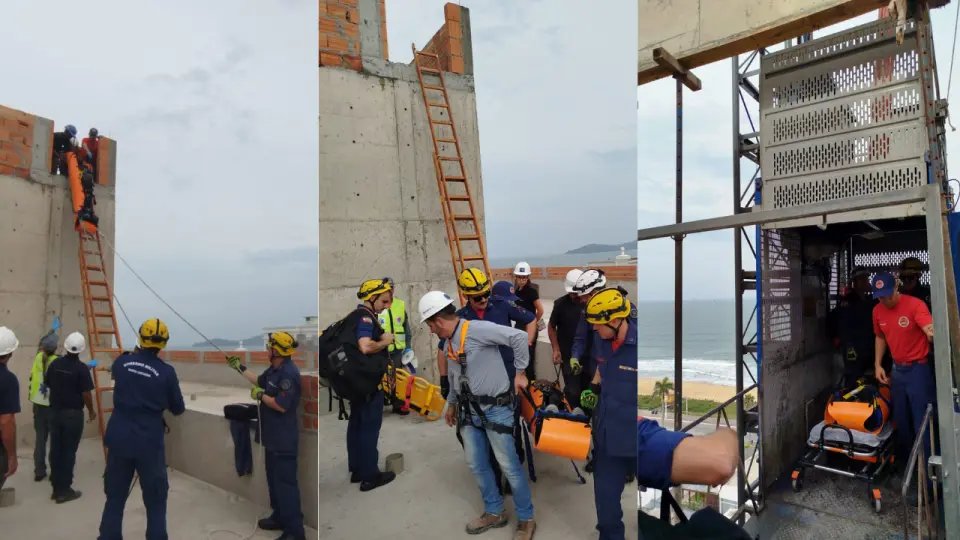 Trabalhador sofre convulsão no topo do prédio