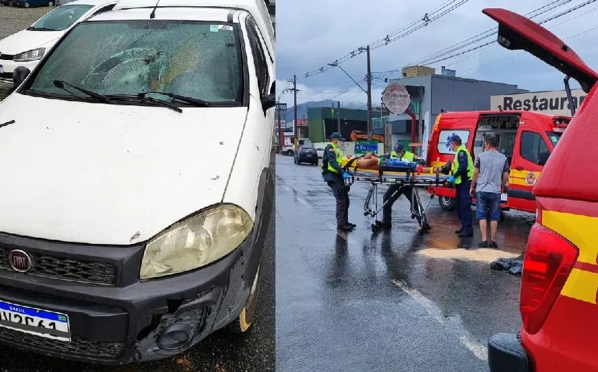 Jovem ciclista de 19 anos fica ferido após colisão com carro