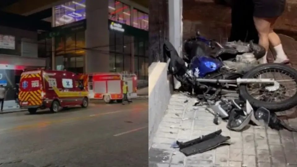 Motociclista vai parar no hospital após acidente na Getúlio Vargas