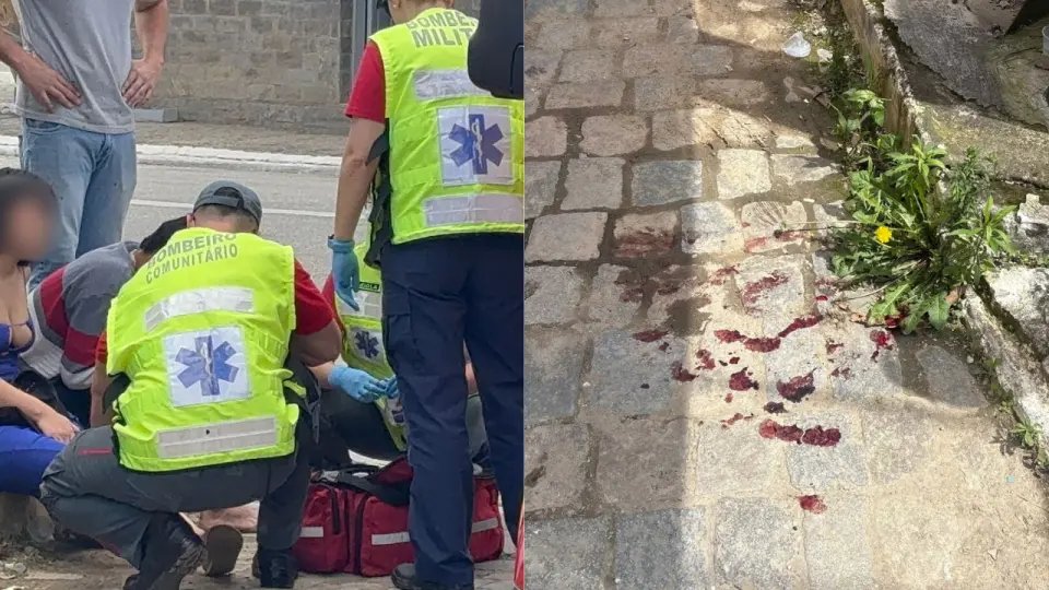 (VÍDEO) Acidente deixa sangue na rua e ocupantes da moto feridos