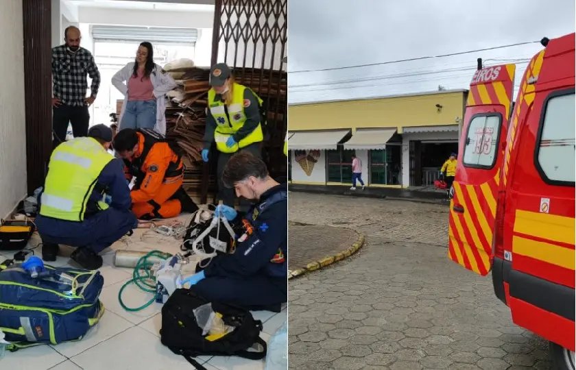 Mulher é socorrida pelos bombeiros após parada cardiorrespiratória