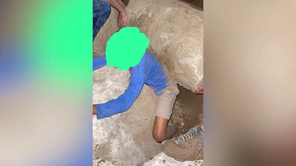 Menino passa por susto na obra