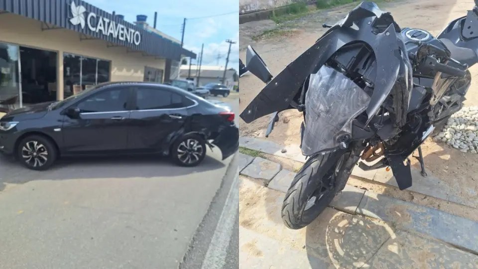 Carro com placas de Brusque se envolve em acidente na rodovia