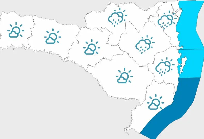 Frente fria muda o tempo e traz risco de temporais no fim de semana em SC