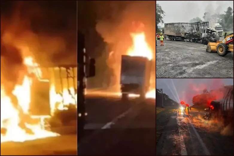 Bombeiros detalham atendimento a acidente com caminhão de placas de Brusque