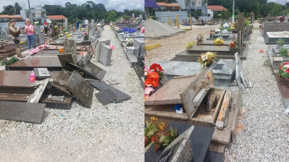 Cemitério Parque da Saudade é alvo de vandalismo