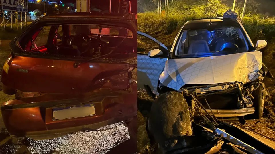 Carros batem no Bateas e acidente deixa um ferido