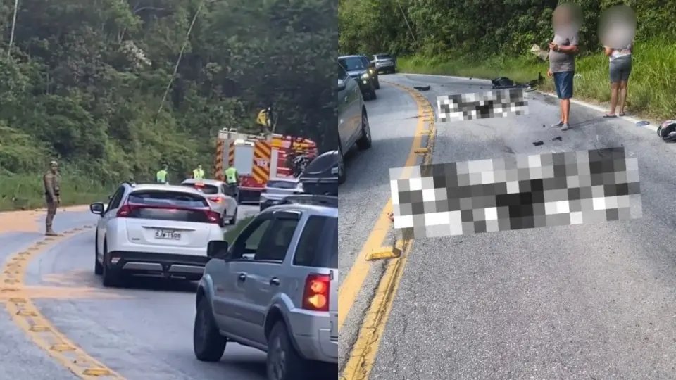 Duas pessoas morrem em acidente entre carro e moto em Nova Trento