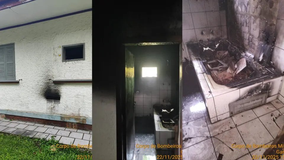 Casa usada por usuários de drogas pega fogo e mobiliza bombeiros