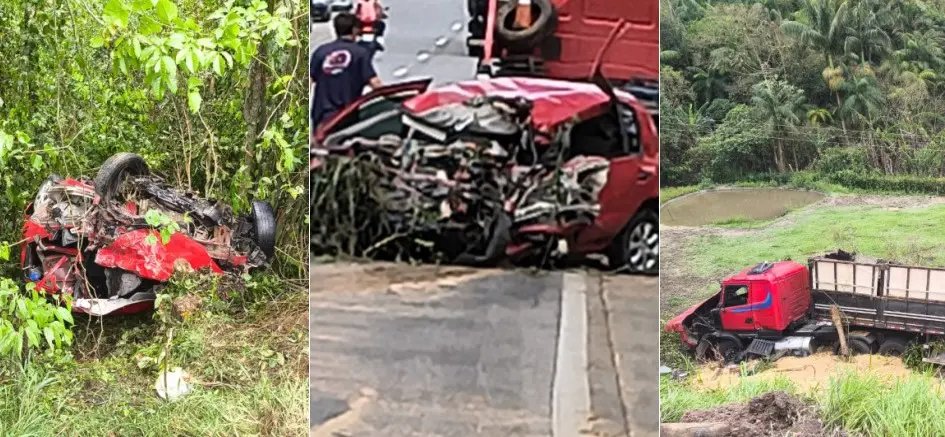 Impacto violento termina em morte após queda de veículo na BR-470