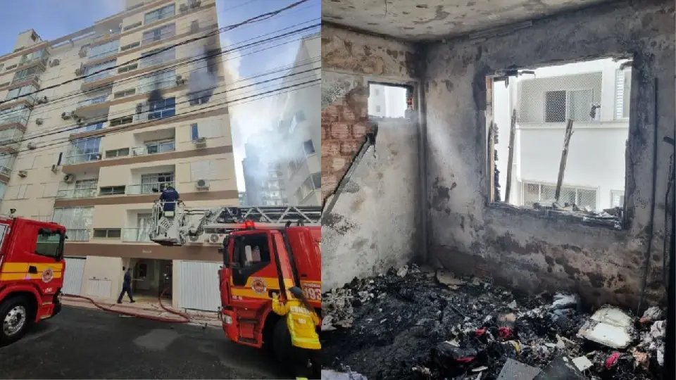Incêndio em apartamento no Centro de BC mobiliza bombeiros