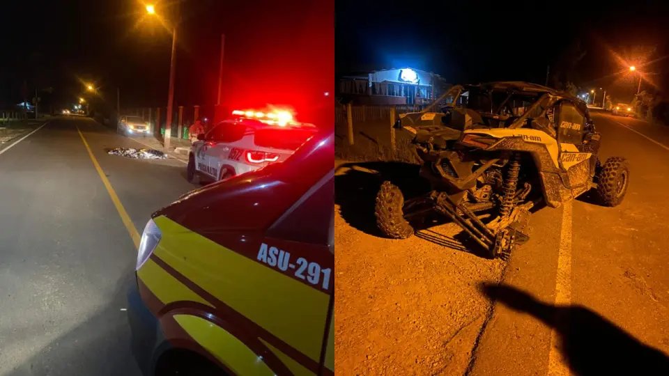 Dois homens morrem após serem atropelados por UTV