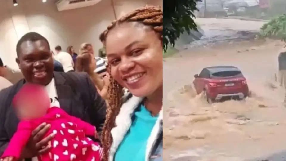 Casal e bebê mortos após carro ser arrastado por enxurrada são identificados