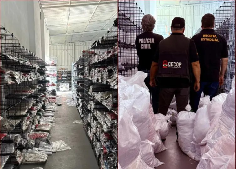 R$ 1,5 milhão em roupas piratas são apreendidas em Brusque