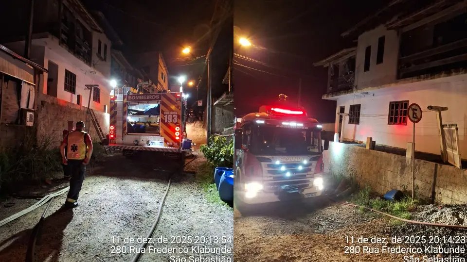 Casa pega fogo no bairro Águas Claras