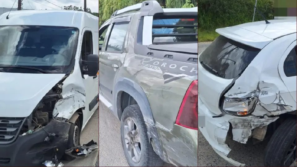 Colisão entre três veículos é registrada na Ivo Silveira