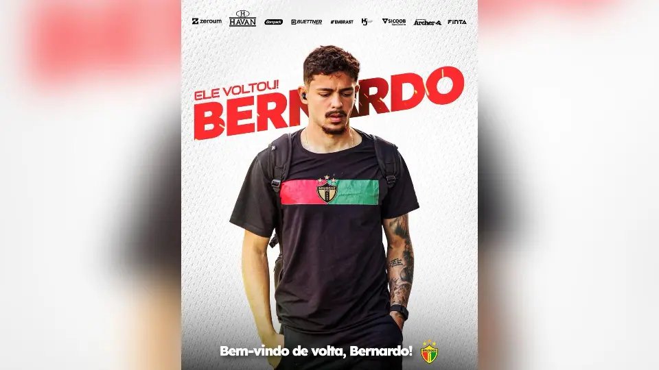 Volante Bernardo retorna ao Brusque FC SAF