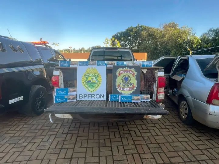 PF apreende 40 mil maços de cigarros contrabandeados e prende duas pessoas