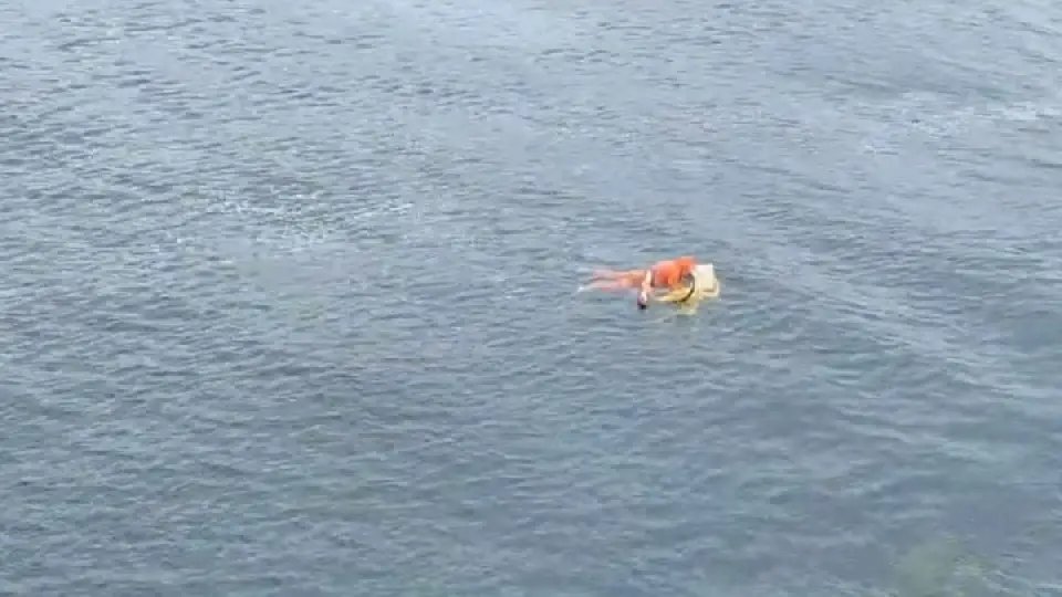 (VÍDEO) Homem sobrevive a naufrágio agarrado em porta de geladeira