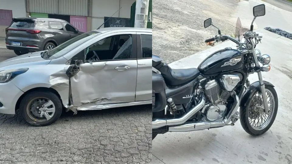 Motociclista fica ferido em colisão com carro na Ivo Silveira 