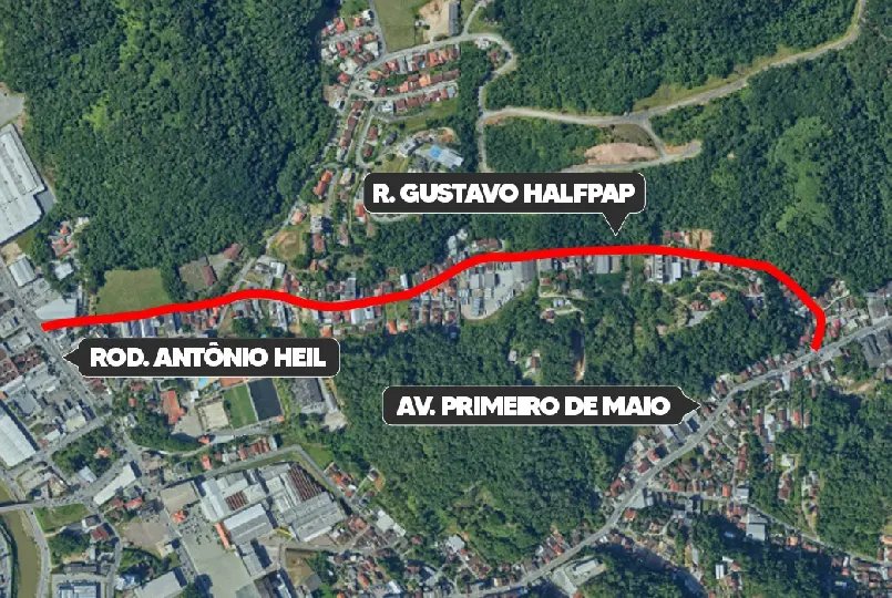 Rua Gustavo Halfpap será totalmente interditada no sentido Primeiro de Maio na segunda-feira