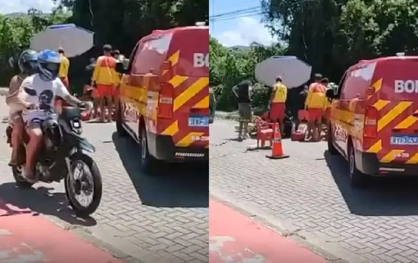 Ciclista morre após descarga elétrica na via de acesso à Praia