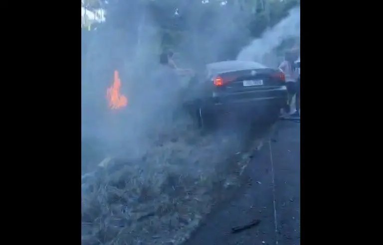 (VÍDEO) Colisão seguida de incêndio mata três pessoas na BR-470