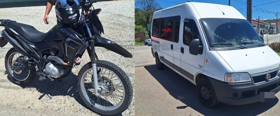 Colisão entre moto e Ducato deixa homem gravemente ferido em Brusque