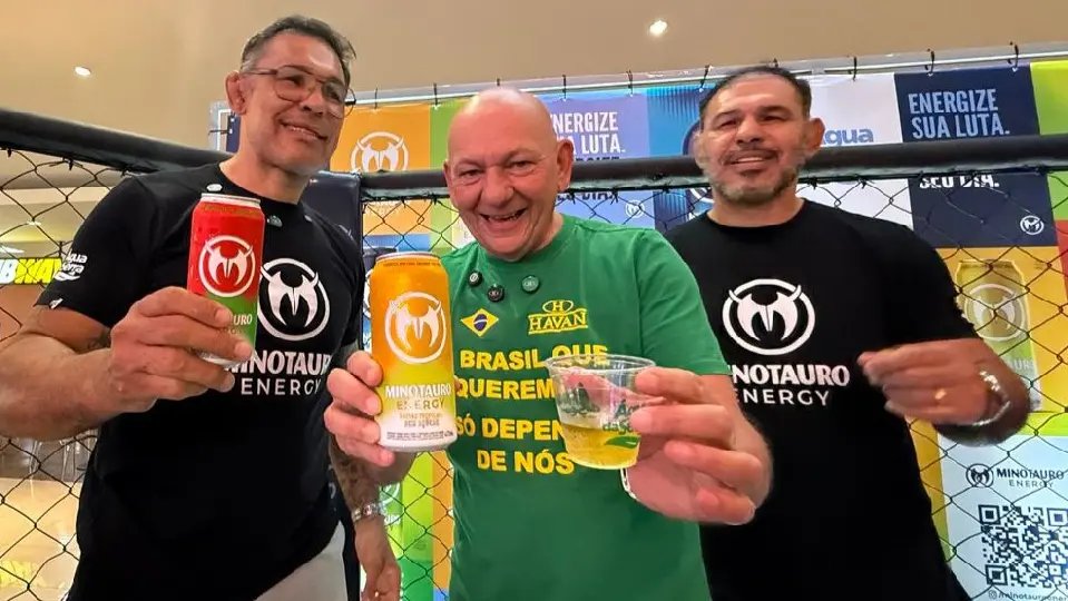 Luciano Hang, Minotauro e Minotouro oficialmente lançam Minotauro Energy na Havan