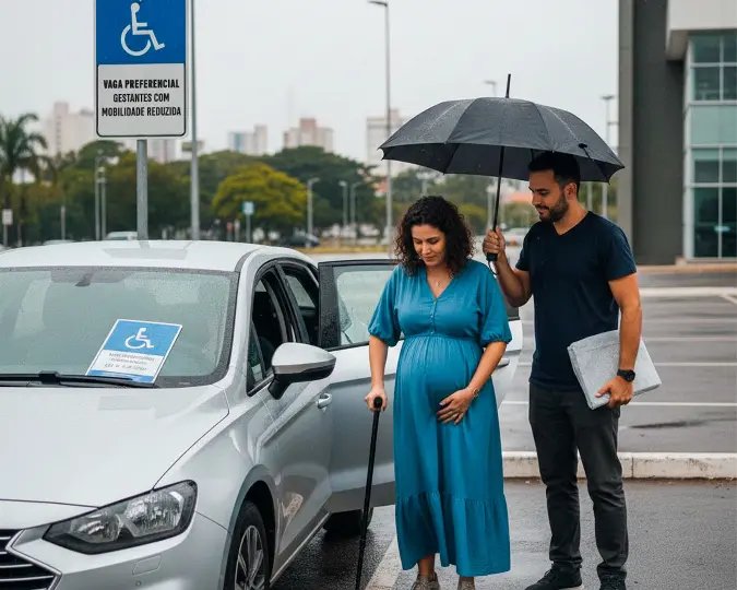 Gestantes com mobilidade comprometida agora podem utilizar vagas preferenciai