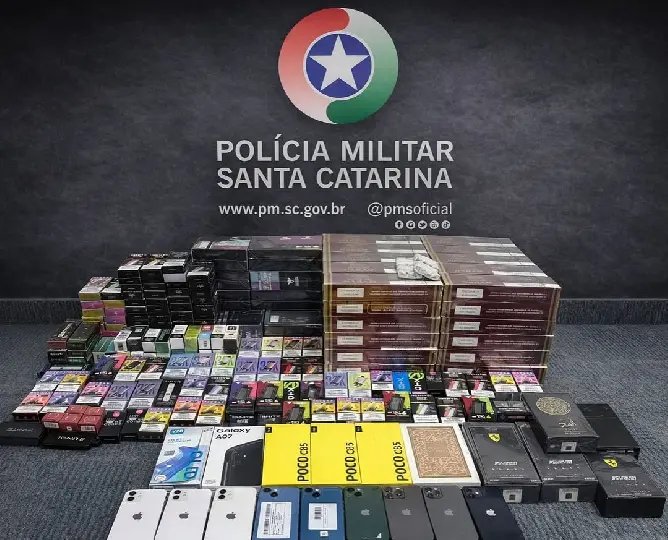 PM divulga foto de contrabando do Paraguai apreendido em Botuverá