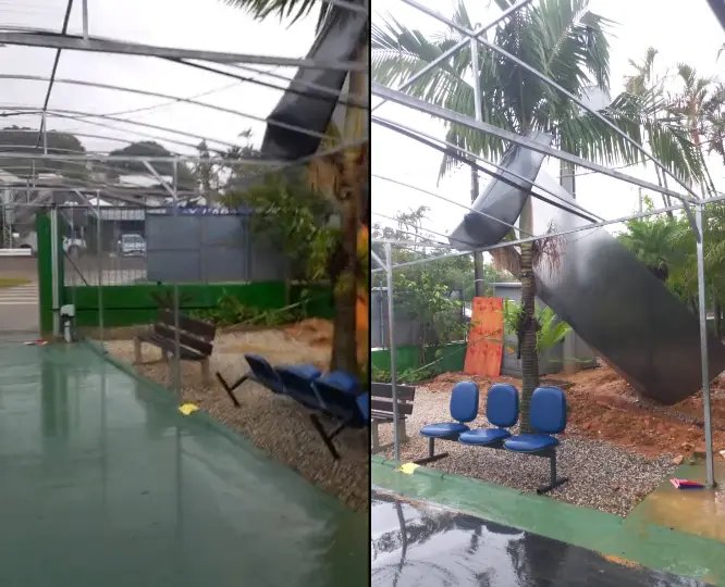 (VÍDEO) Temporal causa danos na Escola Dom João Becker